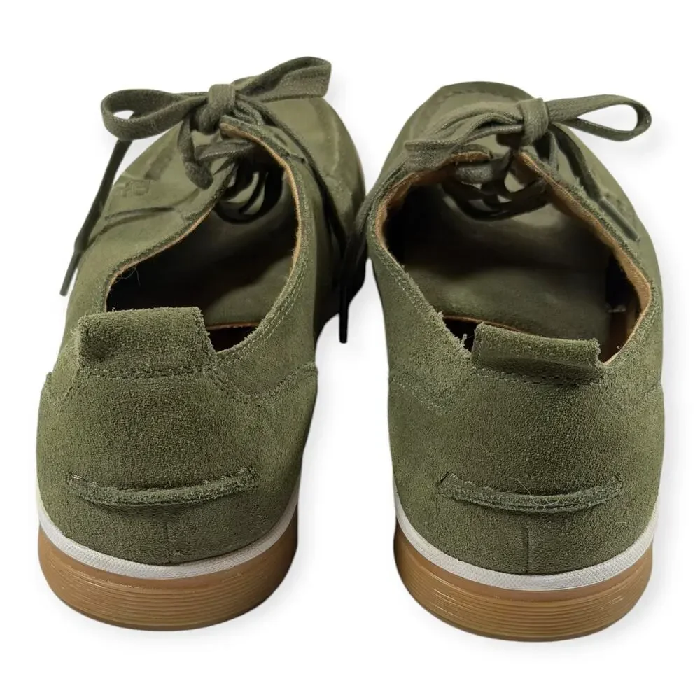 Cole Haan Moc-Toe Casual Boat Shoe/Sneaker Hybrid, Olive, Suede, Men's 11.5